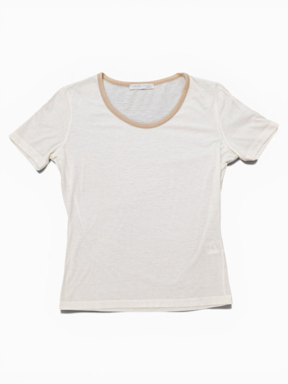 Fabiana Filippi Cream + Nude Trim Tee (Italian Size 44 / US Small)